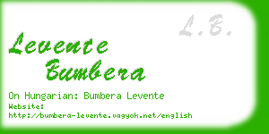 levente bumbera business card